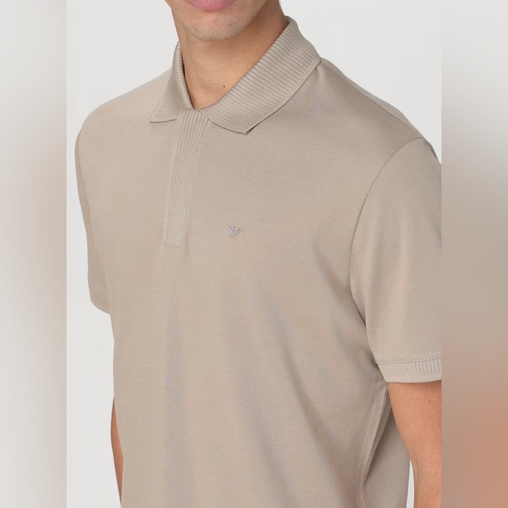 Emporio Armani Taupe Polo T-Shirt Shirt Sleeve NEW - Picture 2 of 12